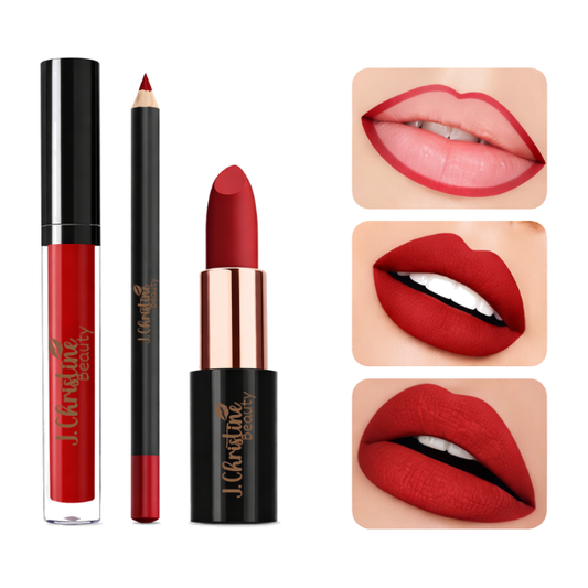 3-in-1 Lip Kit | Lip Liner, Liquid Lip Color & Lipstick